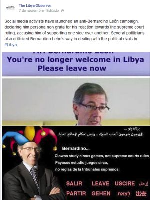 Imágenes de la campaña en internet contra Bernardino León Imágenes de la campaña en internet contra Bernardino León