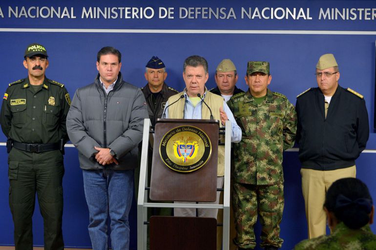 El presidente de Colombia, Juan Manuel Santos, en el momento del anuncio El presidente de Colombia, Juan Manuel Santos, en el momento del anuncio