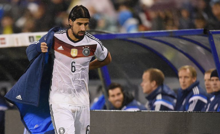 VIGO, SPAIN - NOVEMBER 18: Sami Khedira of Germany walks to the dressing room during the International Friendly match between Spain and Germany at Estadio Balaidos on November 18, 2014 in Vigo, Spain. (Photo by Matthias Hangst/Bongarts/Getty Images) VIGO, SPAIN - NOVEMBER 18: Sami Khedira of Germany walks to the dressing room during the International Friendly match between Spain and Germany at Estadio Balaidos on November 18, 2014 in Vigo, Spain. (Photo by Matthias Hangst/Bongarts/Getty Images)