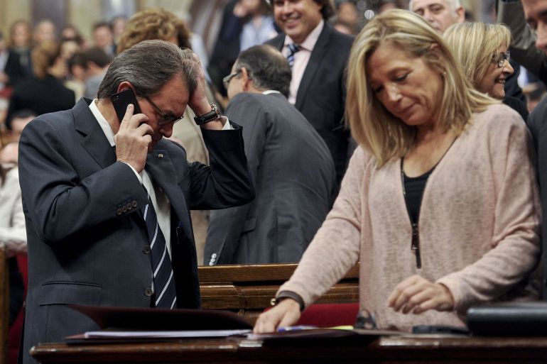 Artur Mas y Joana Ortega, en el Palau de la Generalitat. Artur Mas y Joana Ortega, en el Palau de la Generalitat.