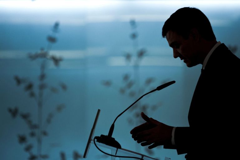 El secretario general del PSOE, Pedro Sánchez, durante su intervención en el desayuno informativo en el que ha sido presentado, en Madrid, el candidato socialista a la Alcaldía de Barcelona, Jaume Collboni El secretario general del PSOE, Pedro Sánchez, durante su intervención en el desayuno informativo en el que ha sido presentado, en Madrid, el candidato socialista a la Alcaldía de Barcelona, Jaume Collboni