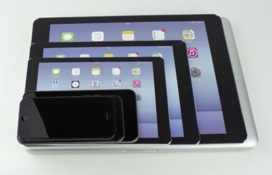 Comparación de un supuesto iPad de 12 pulgadas con los otros dispostivos de la marca Comparación de un supuesto iPad de 12 pulgadas con los otros dispostivos de la marca