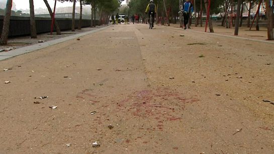Restos de la reyerta en Madrid Río producida entre radicales del Deportivo de La Coruña y del Atlético por la que un seguidor del club gallego ha fallecido Restos de la reyerta en Madrid Río producida entre radicales del Deportivo de La Coruña y del Atlético por la que un seguidor del club gallego ha fallecido