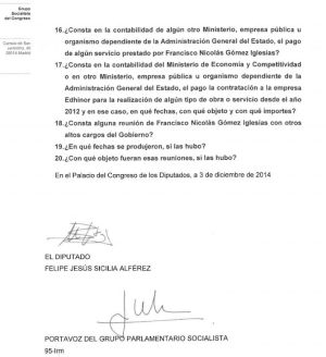 Bateria de preguntas que el PSOE ha presentado para que el Gobierno aclare la actividad del 'pequeño Nicolás' Bateria de preguntas que el PSOE ha presentado para que el Gobierno aclare la actividad del 'pequeño Nicolás'