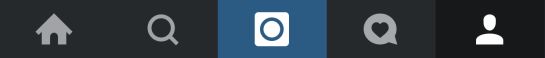 Barra inferior de la aplicación de Instagram en iOS Barra inferior de la aplicación de Instagram en iOS