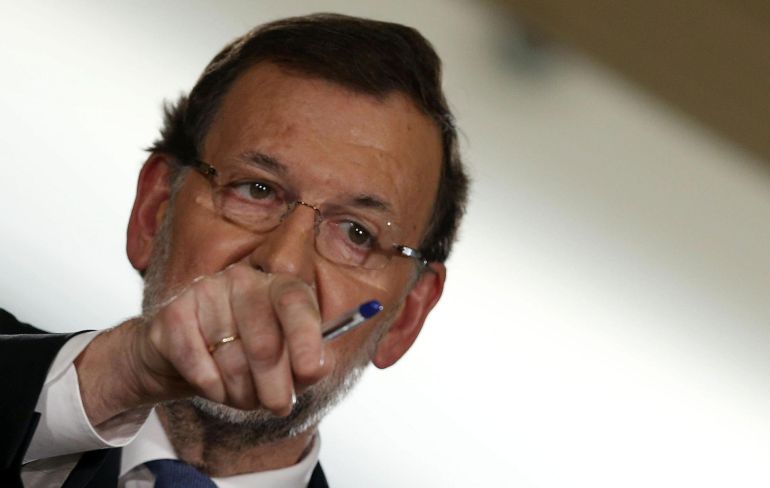 El presidente del Gobierno durante la rueda de prensa en la que ha asegurado que 2015 será el año del "despegue definitivo de la economía". El presidente del Gobierno durante la rueda de prensa en la que ha asegurado que 2015 será el año del "despegue definitivo de la economía".