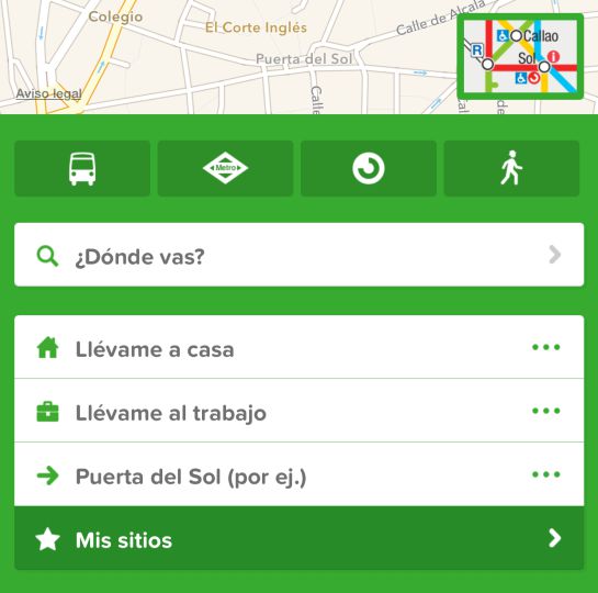 La app ‘Cittymapper’ en Madrid La app ‘Cittymapper’ en Madrid