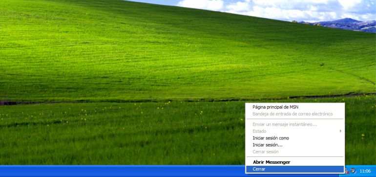 Captura de pantalla del menú contextual de Windows Live Messenger Captura de pantalla del menú contextual de Windows Live Messenger