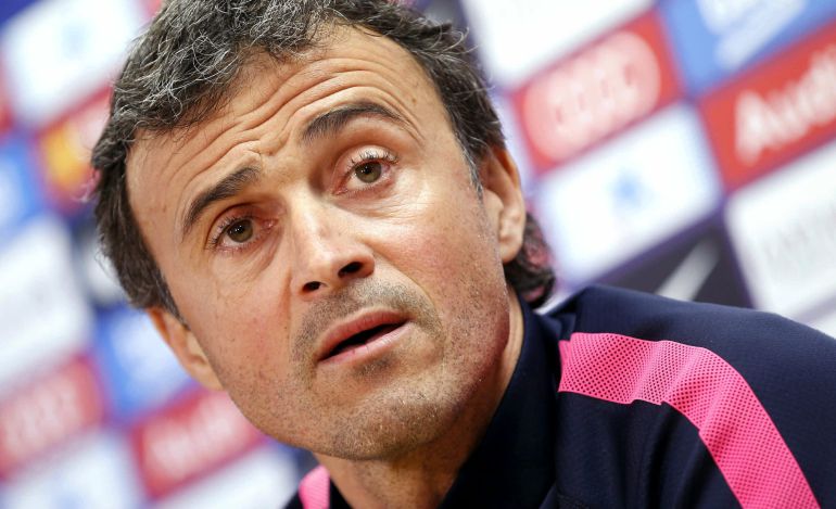 El entrenador del FC Barcelona, Luis Enrique, durante la rueda de prensa previa al partido de la decimoséptima jornada Liga que su equipo jugará mañana frente a la Real Sociedad en Anoeta El entrenador del FC Barcelona, Luis Enrique, durante la rueda de prensa previa al partido de la decimoséptima jornada Liga que su equipo jugará mañana frente a la Real Sociedad en Anoeta