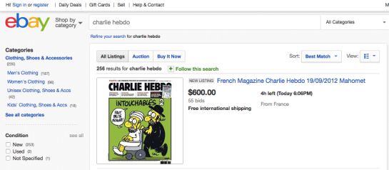 El número de la revista satírica ‘Charlie Hebdo’ del 19 de septiembre de 2012 es uno de los más buscados El número de la revista satírica ‘Charlie Hebdo’ del 19 de septiembre de 2012 es uno de los más buscados