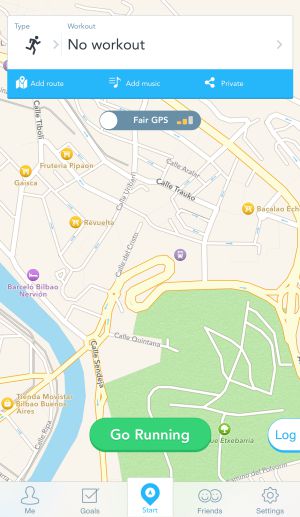 Captura de pantalla de la aplicación ‘Runtastic’ en iOS Captura de pantalla de la aplicación ‘Runtastic’ en iOS