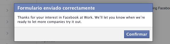 Mensaje que se obtiene al pedir información sobre ‘Work’ Mensaje que se obtiene al pedir información sobre ‘Work’