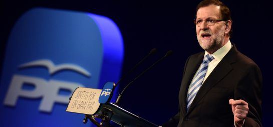 Spanish Prime Minister and Popular Party (PP) President Mariano Rajoy speaks during the PP annual national convention in Madrid on January 25, 2015. Rajoy promised today "not to give up untill justice is done to terrorism victims" and assured that "their memory is his party's everyday inspiration to defend freedom and democracy". AFP PHOTO / JAVIER SORIANO Spanish Prime Minister and Popular Party (PP) President Mariano Rajoy speaks during the PP annual national convention in Madrid on January 25, 2015. Rajoy promised today "not to give up untill justice is done to terrorism victims" and assured that "their memory is his party's everyday inspiration to defend freedom and democracy". AFP PHOTO / JAVIER SORIANO