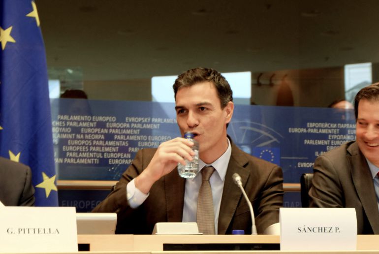 El secretario general del PSOE, Pedro Sánchez, interviene ante el plenario del grupo socialista del Parlamento Europeo El secretario general del PSOE, Pedro Sánchez, interviene ante el plenario del grupo socialista del Parlamento Europeo