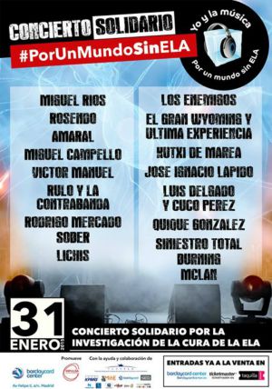 Los grandes de la música española se mojan ‘Por un mundo sin ELA’ Los grandes de la música española se mojan ‘Por un mundo sin ELA’