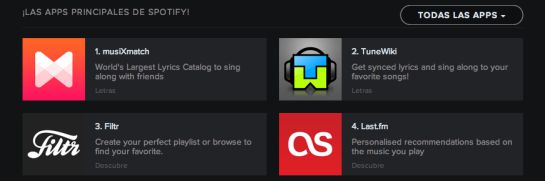 Aplicaciones de Spotify Aplicaciones de Spotify