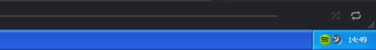 Captura de pantalla del icono de Spotify en el área de notificación de Windows Captura de pantalla del icono de Spotify en el área de notificación de Windows