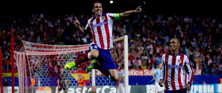 Los centrales del Atlético de Madrid Diego Godín y Joao Miranda. Los centrales del Atlético de Madrid Diego Godín y Joao Miranda.