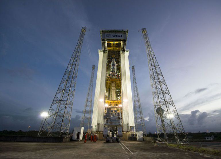 La primera nave tripulada de la ESA, el "IXV" lista para su primer lanzamiento de prueba desde la base espacial de Kourou, situada en la Guayana Francesa La primera nave tripulada de la ESA, el "IXV" lista para su primer lanzamiento de prueba desde la base espacial de Kourou, situada en la Guayana Francesa