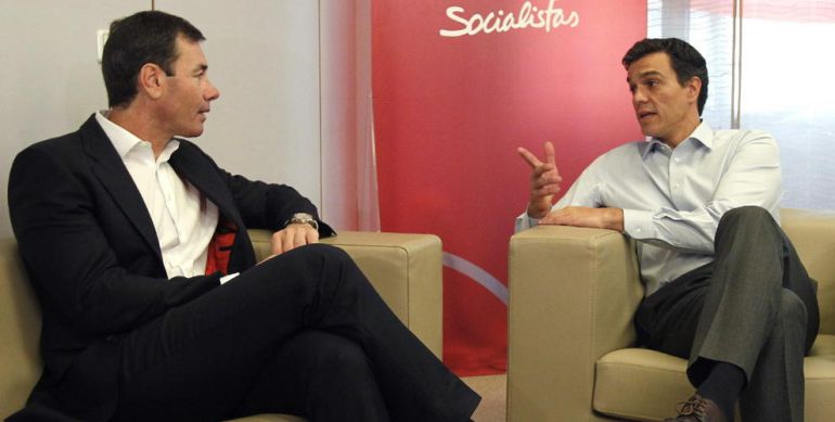 Pedro Sánchez y Tomás Gómez, durante una reunión Pedro Sánchez y Tomás Gómez, durante una reunión