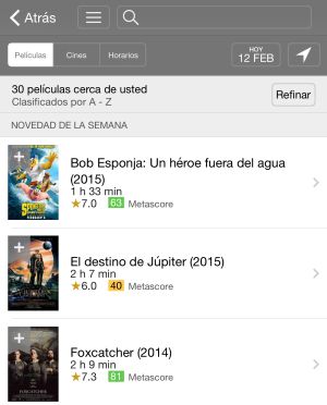 Captura de la app de IMDb Captura de la app de IMDb
