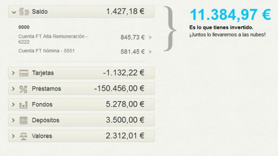 La aplicación Fintonic agrega la información de varias cuentas bancarias a través de las API La aplicación Fintonic agrega la información de varias cuentas bancarias a través de las API