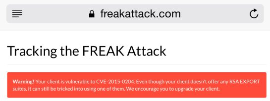 El ataque 'FREAK' afecta a todos los dispositivos iOS El ataque 'FREAK' afecta a todos los dispositivos iOS