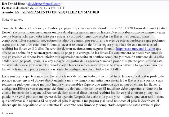 Respuesta por mail de un estafador Respuesta por mail de un estafador