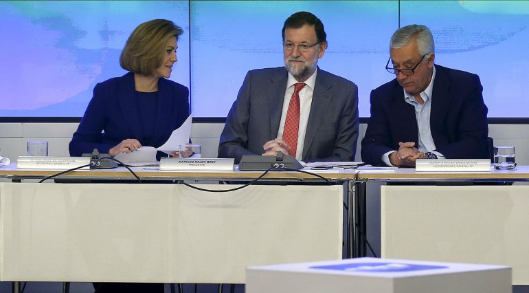 Cospedal, Rajoy y Arenas, en el Comité Ejecutivo Nacional del PP Cospedal, Rajoy y Arenas, en el Comité Ejecutivo Nacional del PP