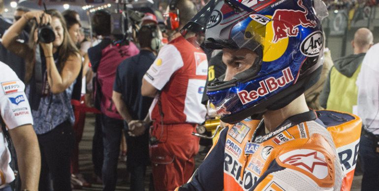 Pedrosa, instantes antes de empezar la carrera de Losail Pedrosa, instantes antes de empezar la carrera de Losail