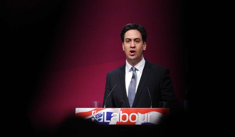 Ed Miliband, líder del Partido Laborista, en un momento de la presentación de su programa electoral en Manchester Ed Miliband, líder del Partido Laborista, en un momento de la presentación de su programa electoral en Manchester