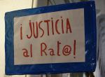 MADRID, SPAIN - APRIL 16: A protester holds a placard reading 'Justice to Rato or rat' while tax office agents and police raid former IMF chief Rodrigo Rato's private office in fraud probe on April 16, 2015 in Madrid, Spain. Spain's Tax Authorities detained Rodrigo Rato, the former International Monetary Fund chief and former Peoples Party's minister, and searched his home and private office over suspected fraud and money laundering. Two days ago it emerged that Rato had applied for the 2012 tax amnesty approved by Mariano Rajoy's government. Rato is also being investigated for his former role as chairman of Spanish bank Bankia, which had to be bailed out in 2012. (Photo by Pablo Blazquez Dominguez/Getty Images)