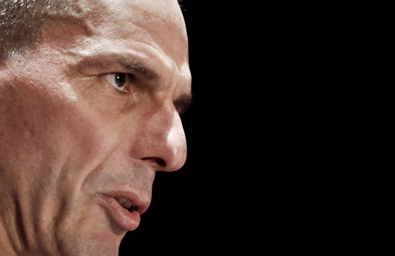 Yanis Varoufakis, durante el Eurogrupo. Yanis Varoufakis, durante el Eurogrupo.