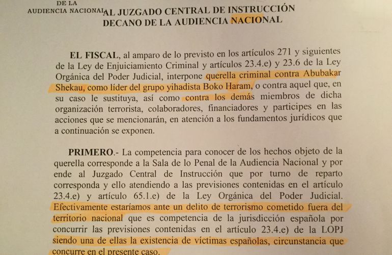 Fotografía del auto emitido por la Audiencia Nacional. Fotografía del auto emitido por la Audiencia Nacional.