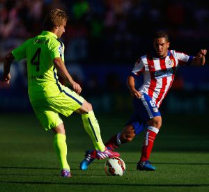 Ivan Rakitic, en el último partido del Barcelona ante el Atlético en el Calderón (0-1). Ivan Rakitic, en el último partido del Barcelona ante el Atlético en el Calderón (0-1).