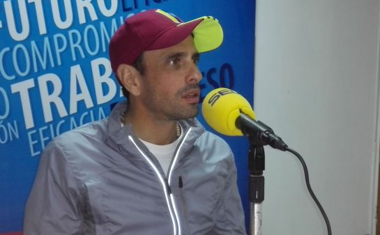 Capriles, durante la entrevista con la SER y El País Capriles, durante la entrevista con la SER y El País
