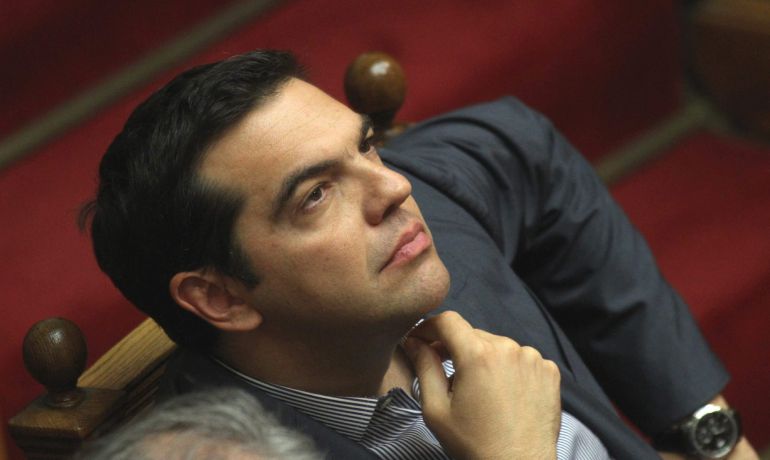 El primer ministro griego, Alexis Tsipras, en el Parlamento griego El primer ministro griego, Alexis Tsipras, en el Parlamento griego