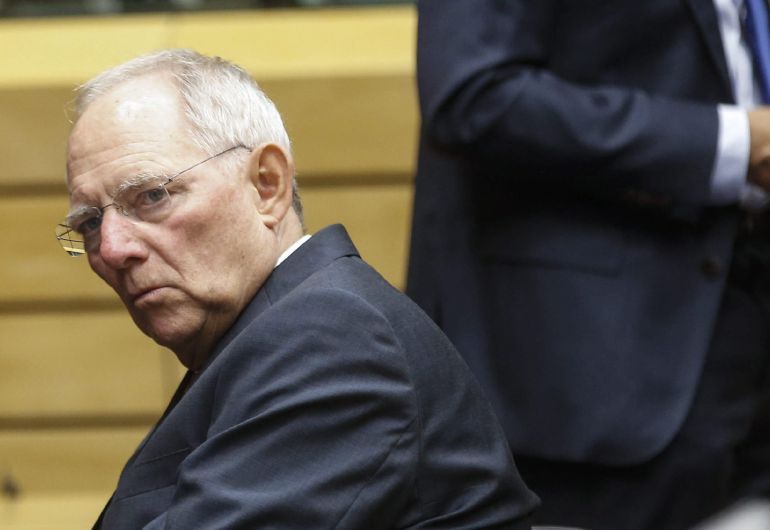 El ministro de Finanzas alemán, Wolfgang Schäuble El ministro de Finanzas alemán, Wolfgang Schäuble, durante estos días de reuniones en Bruselas El ministro de Finanzas alemán, Wolfgang Schäuble El ministro de Finanzas alemán, Wolfgang Schäuble, durante estos días de reuniones en Bruselas