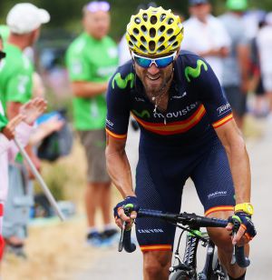 Valverde, ascendiendo en el Alpe d'Huez
