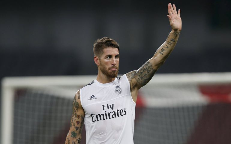Sergio Ramos, durante un entrenamiento de la gira asiática con el Real Madrid Sergio Ramos, durante un entrenamiento de la gira asiática con el Real Madrid