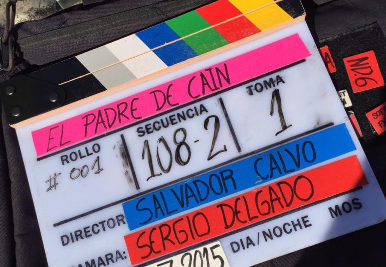 Claqueta del rodaje de 'El Padre de Caín' Claqueta del rodaje de 'El Padre de Caín'