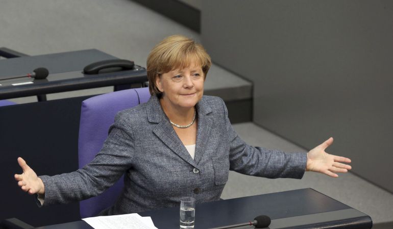 La canciller alemana, Angela Merkel, participa en el debate y votación del tercer rescate a Grecia en el Bundestag (cámara baja) alemán. La canciller alemana, Angela Merkel, participa en el debate y votación del tercer rescate a Grecia en el Bundestag (cámara baja) alemán.