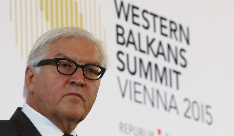 El ministro de Exteriores alemán, Frank-Walter Steinmeier, durante su intervención en la Cumbre de los Balcanes Occidentales en Viena El ministro de Exteriores alemán, Frank-Walter Steinmeier, durante su intervención en la Cumbre de los Balcanes Occidentales en Viena
