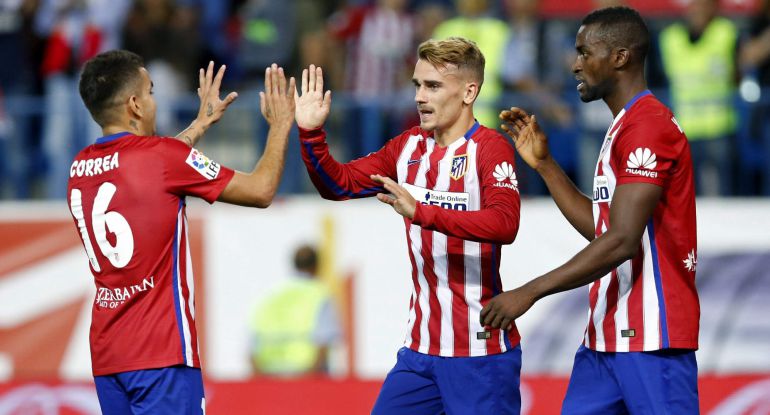 Ángel Correa, Antoine Griezmann y Jackson Martínez. Ángel Correa, Antoine Griezmann y Jackson Martínez.