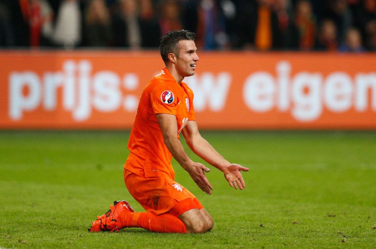 Robin Van Persie durante el partido clasificatorio ante República Checa. Robin Van Persie durante el partido clasificatorio ante República Checa.