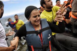Momento de un rescate en la Isla de Lesbos Momento de un rescate en la Isla de Lesbos