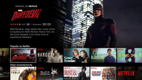 Así se ve la pantalla principal de Netflix en España Así se ve la pantalla principal de Netflix en España