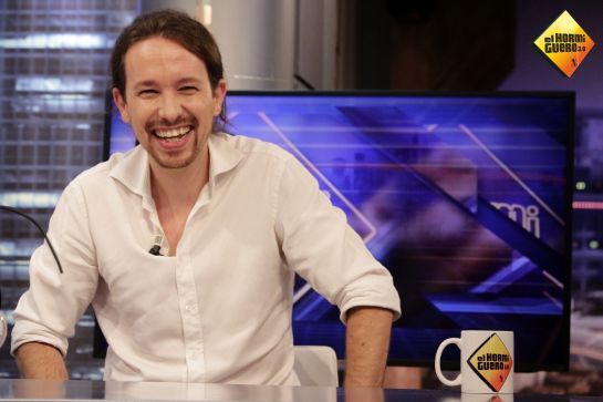 Pablo Iglesias ríe durante su visita a 'El hormiguero' Pablo Iglesias ríe durante su visita a 'El hormiguero'