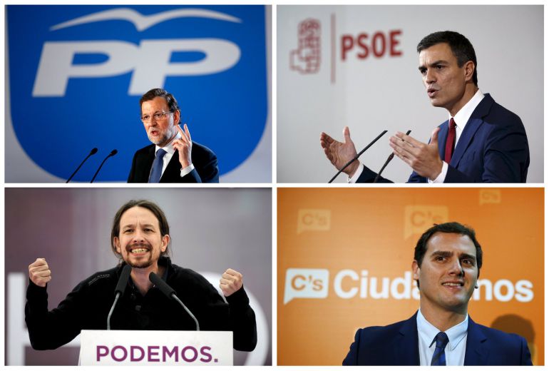 Mariano Rajoy, Pedro Sánchez, Pablo Iglesias y Albert Rivera. Mariano Rajoy, Pedro Sánchez, Pablo Iglesias y Albert Rivera.