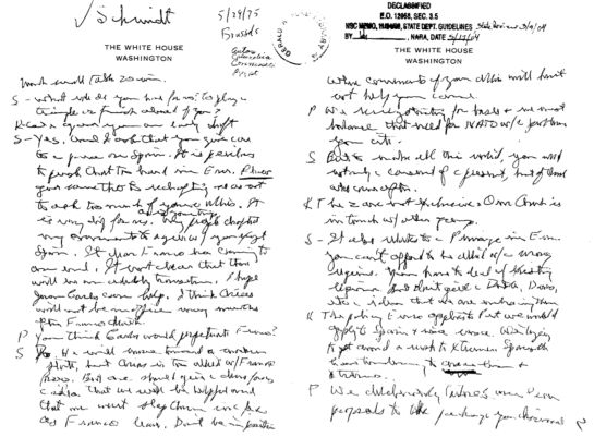 Notas taquigráficas de la conversación. Notas taquigráficas de la conversación.
